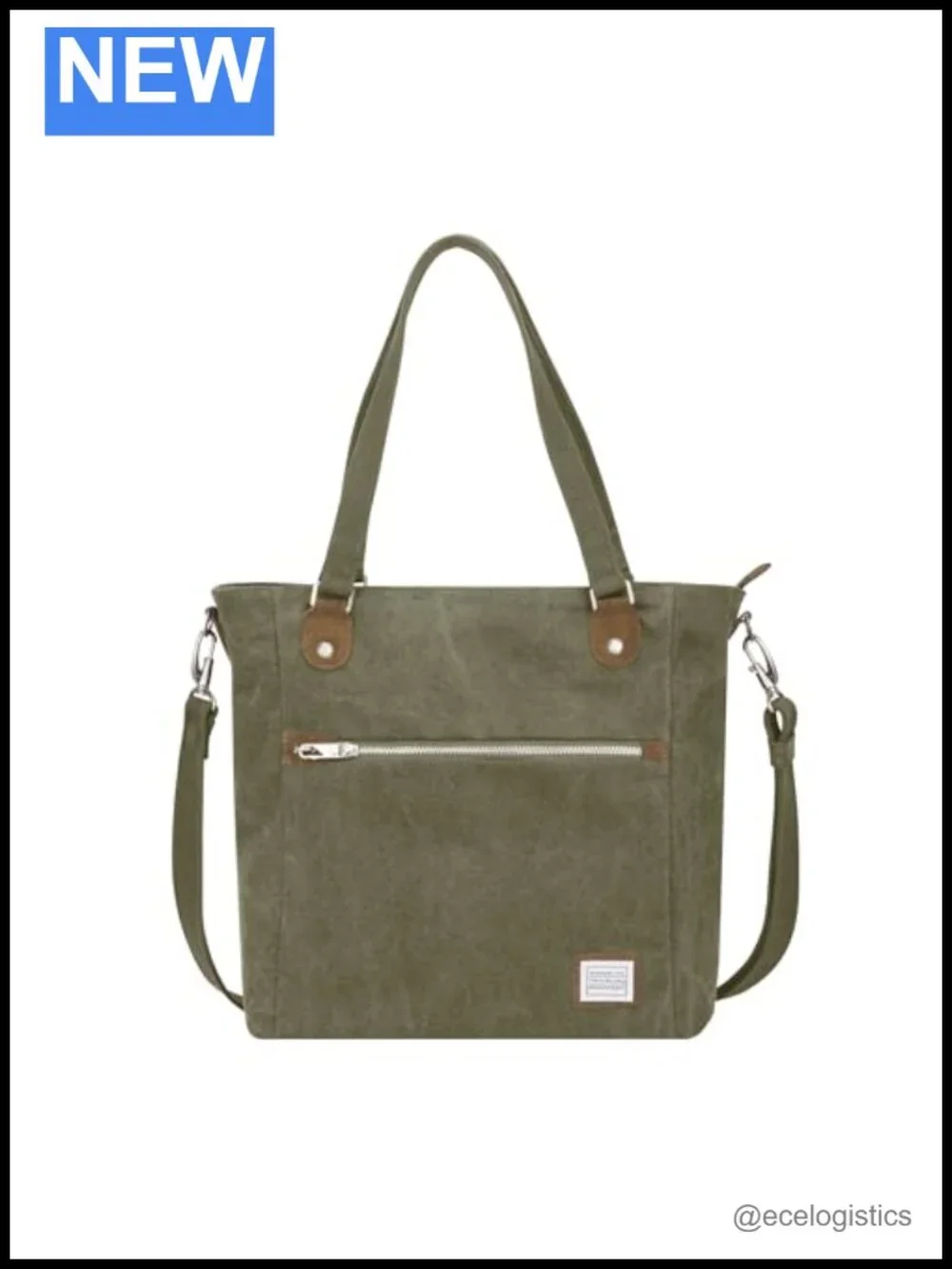 Anti-Theft Heritage Tote with RFID Protection, Cotton Canvas & Suede Trim,
